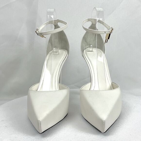 Givenchy G Lock Platform Heels Beige Sz 39.5 Pointed Toe Ankle Strap - Picture 1 of 12